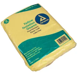 Isolation Gown, Fluid Resistant, Yellow, Full Back, 50/Cs