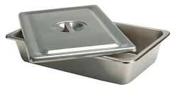 Instrument Catheter Tray, SS, w/Flat Cover Recessed Grip